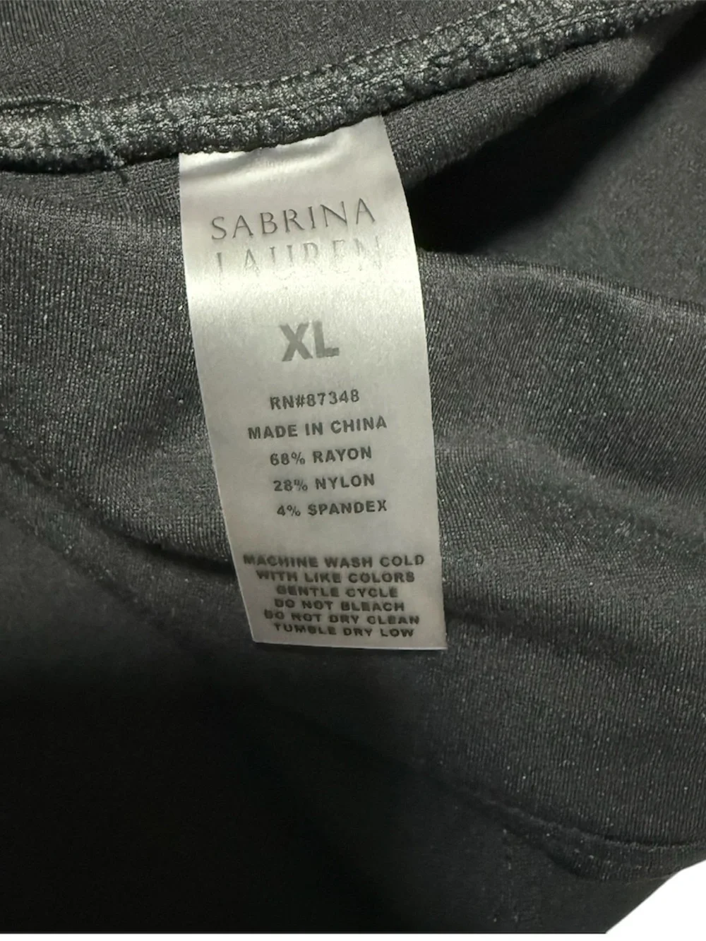 Sabrina Lauren New York Flare Dress Pants Black Front Seam Stretch XL